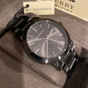 Burberry Men Luxury Black Check Dial Watch BU9007